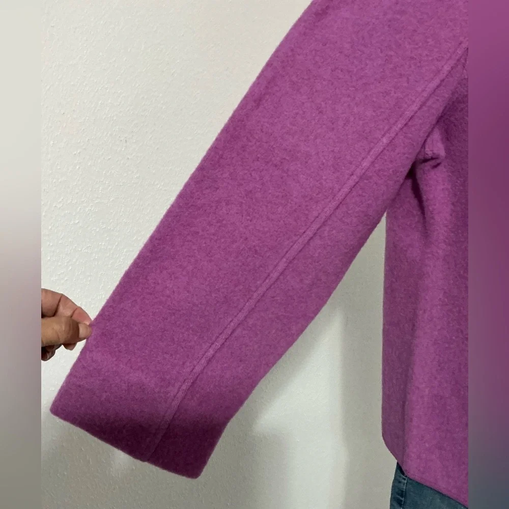 EUC Eileen Fisher Lambswool Cotton Single Button Lilac/Purple Jacket L